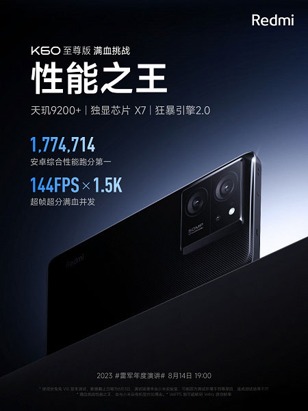 Redmi K60 Ultra показали на первых официальных изображениях